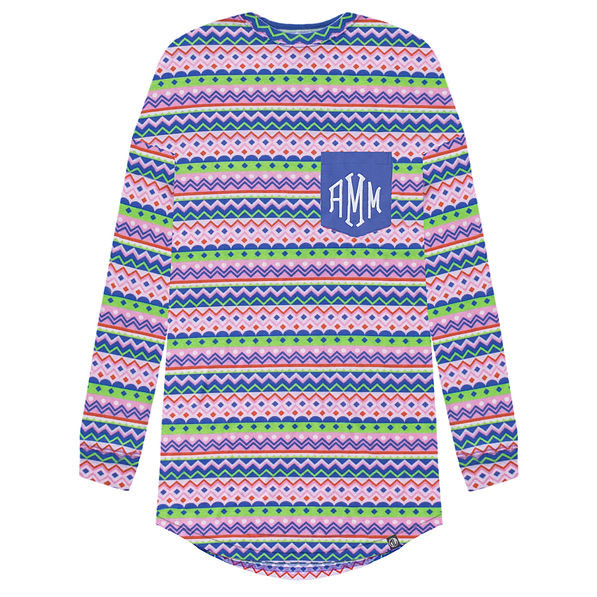 Monogrammed Patterned Long Sleeve Shirt | Marleylilly