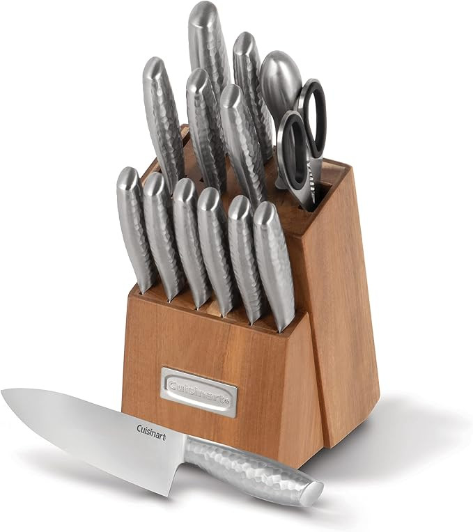 Cuisinart 15-pc. Japanese Stainless Steel Knife Block Set with Hand Hammered Finish (HHC-15AMC) | Amazon (CA)