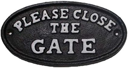 Cast Iron Please Close The Gate Sign Plaque Garden Decor | Amazon (US)