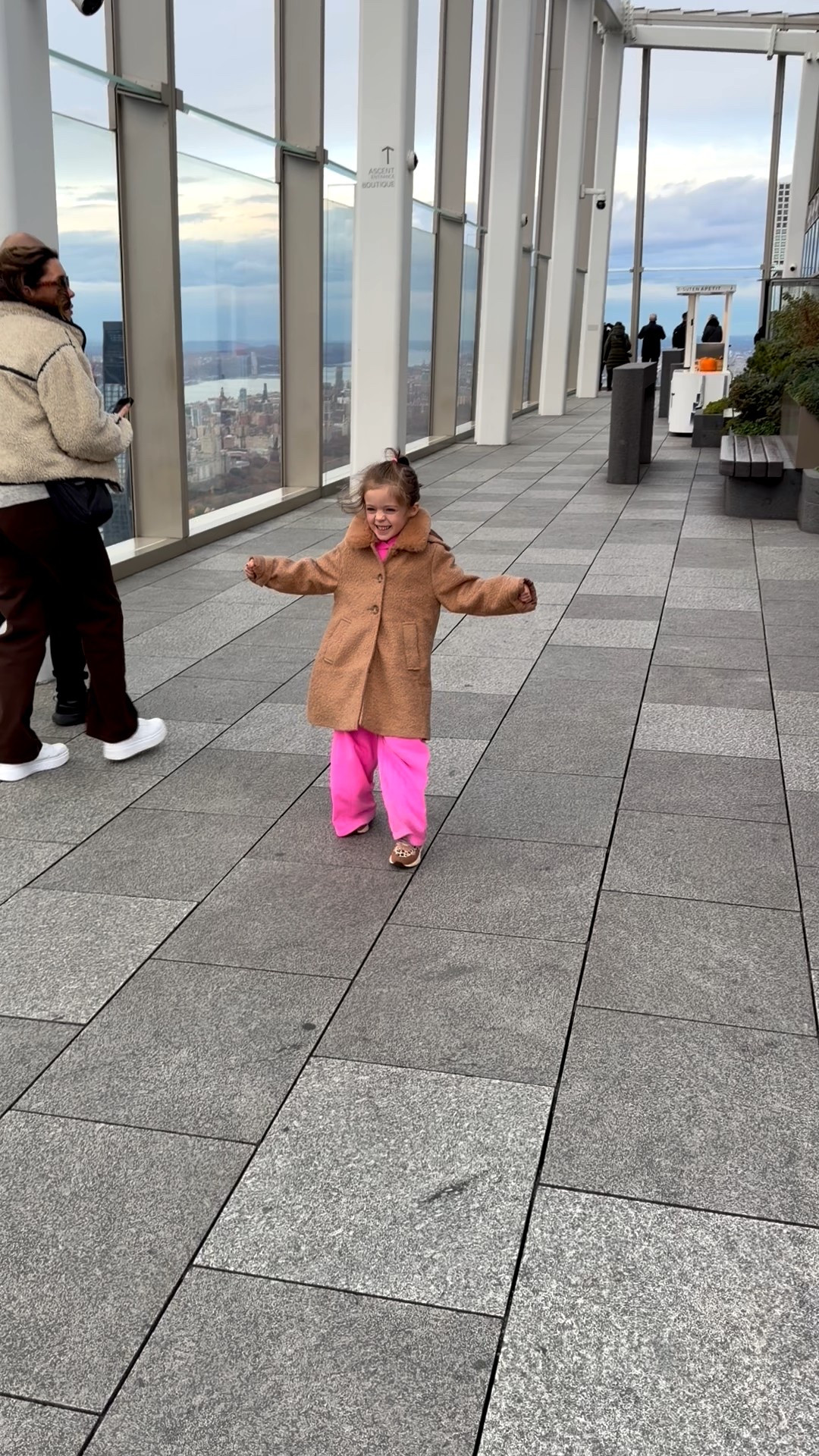 Lots of ? About Emma’s coat and hot pink sweatsuit! Such good finds!