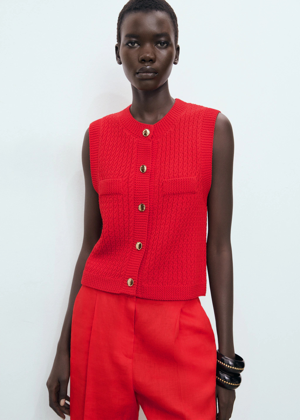 Chunky-knit vest with buttons - Women | MANGO USA | Mango (US/MX/AU)