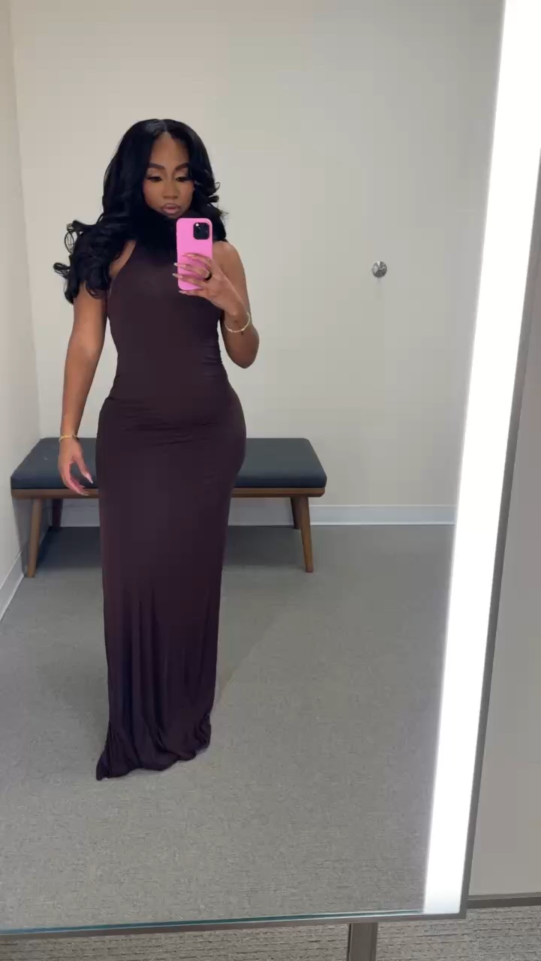 Halter maxi dress with removable fur collar! Comes in two colors! Winter outfit inspo!

#LTKFindsUnder100 #LTKMidsize #LTKootd