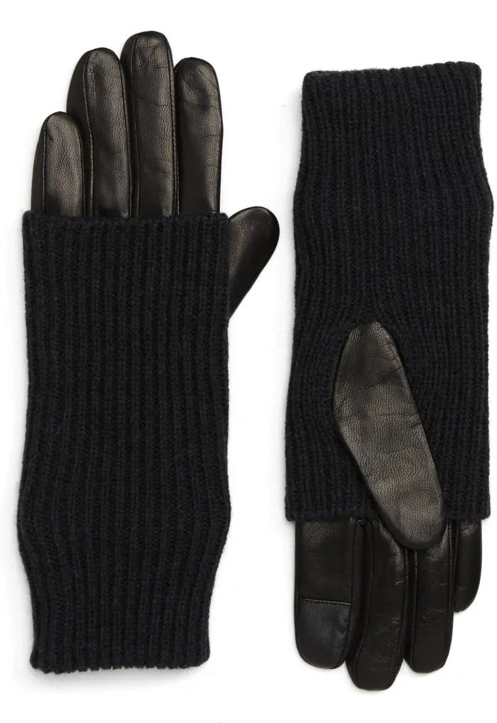 Knit & Leather Gloves | Nordstrom