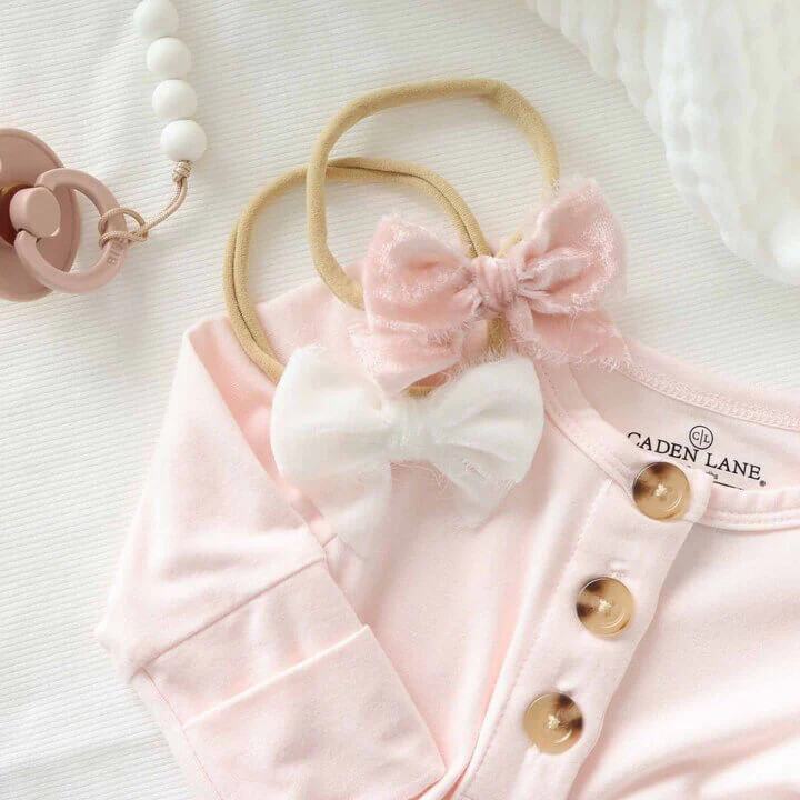 Tiny Velvet Bow Headband | Caden Lane