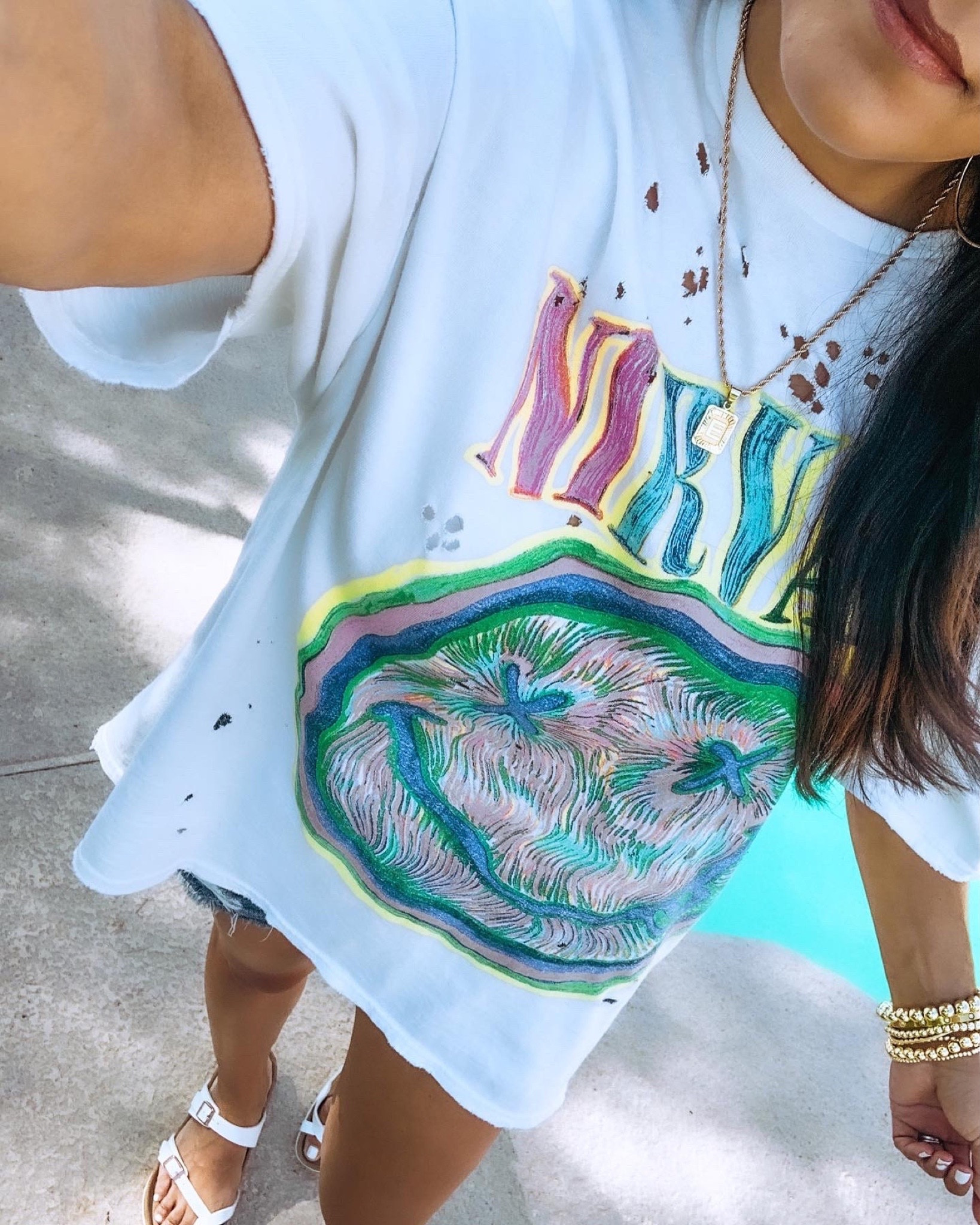 nirvana oversized t shirt dress Nirvana Distressed T Shirt Dress White UO Nirvana Distressed T-Shirt Dress