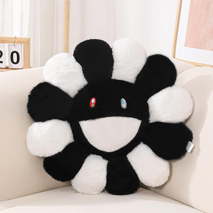 FIONOUT Smile Face Flower Pillow, Decorative Throw Pillows, 15.7 Inch | Amazon (US)