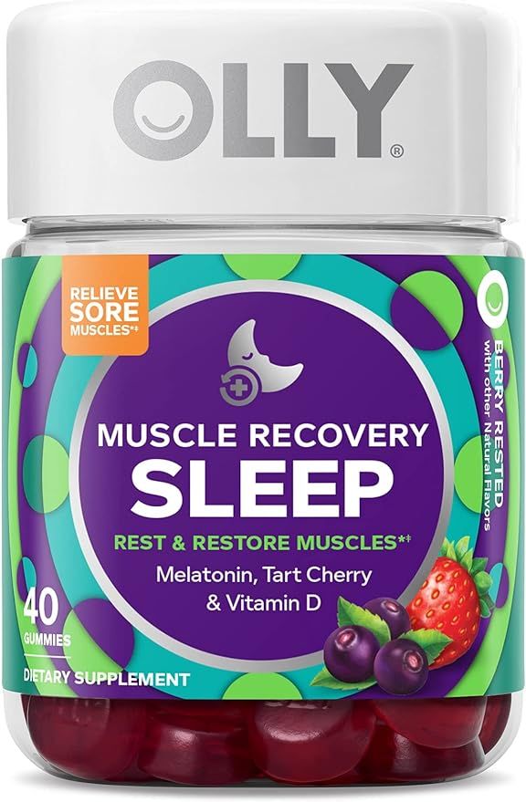 OLLY Muscle Recovery Sleep Gummies, Sleep and Sore Muscle Support, 3mg Melatonin, Tart Cherry, Vi... | Amazon (US)