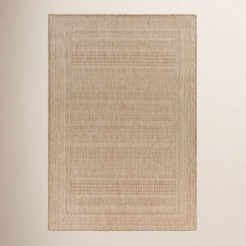 Camar Oriental Indoor/Outdoor Area Rug in Khaki | Wayfair North America