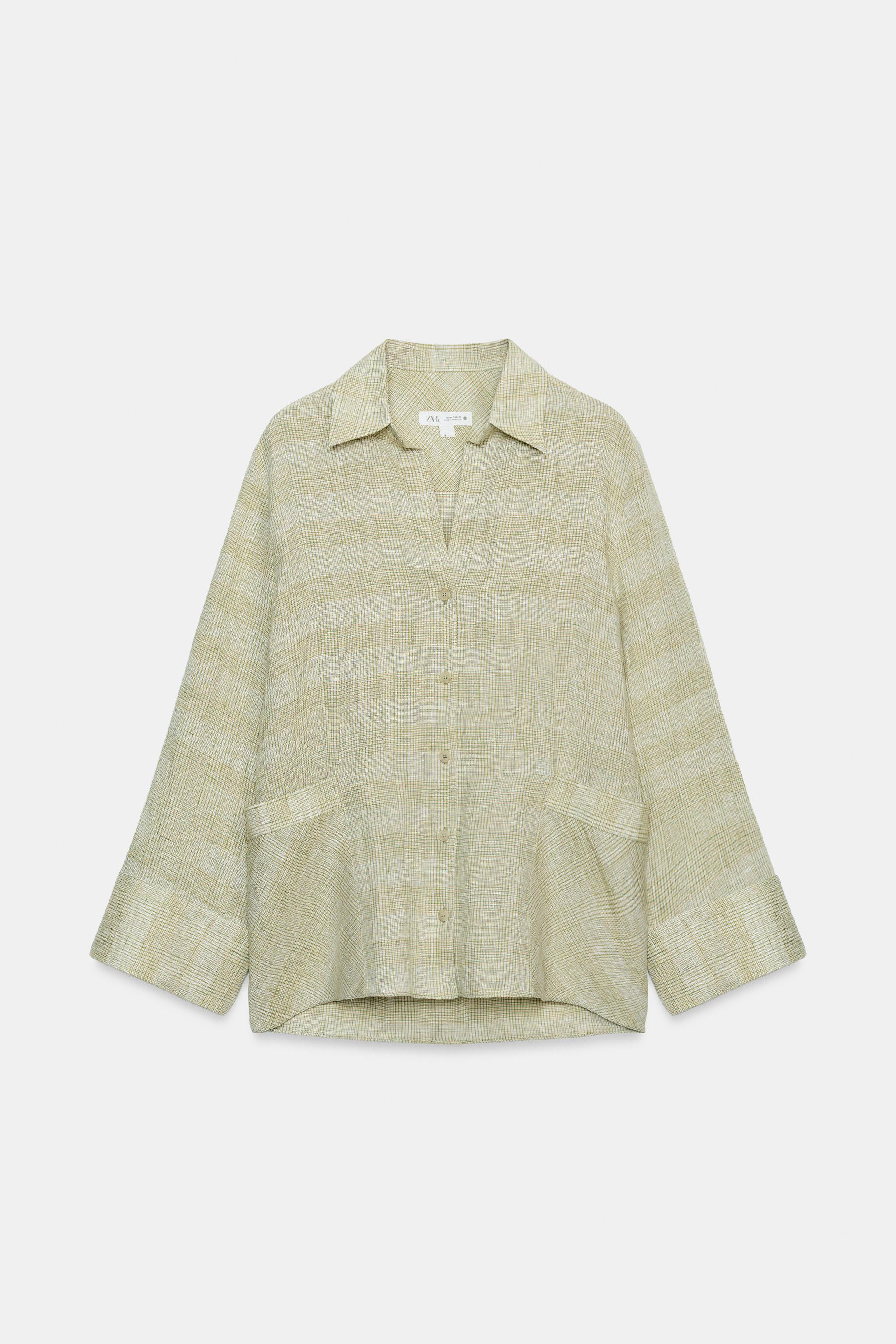 ZW COLLECTION PLAID LINEN SHIRT | Zara US