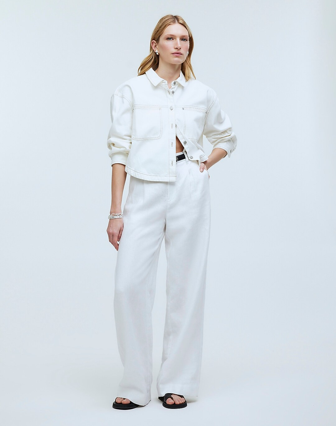 The Harlow Wide-Leg Pant in 100% Linen | Madewell