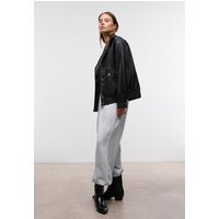 Stradivarius Oversize faux leather jacket Black L | Stradivarius (UK)