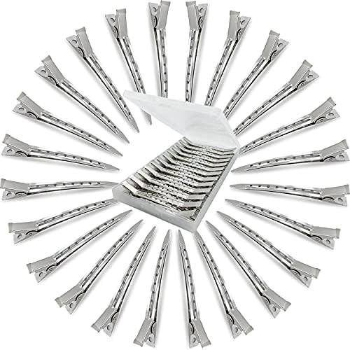 HiJeaton 24Pcs Metal Duck Billed Hair Clips for Women Styling Sectioning, Silver Hair Pins for Lo... | Amazon (US)