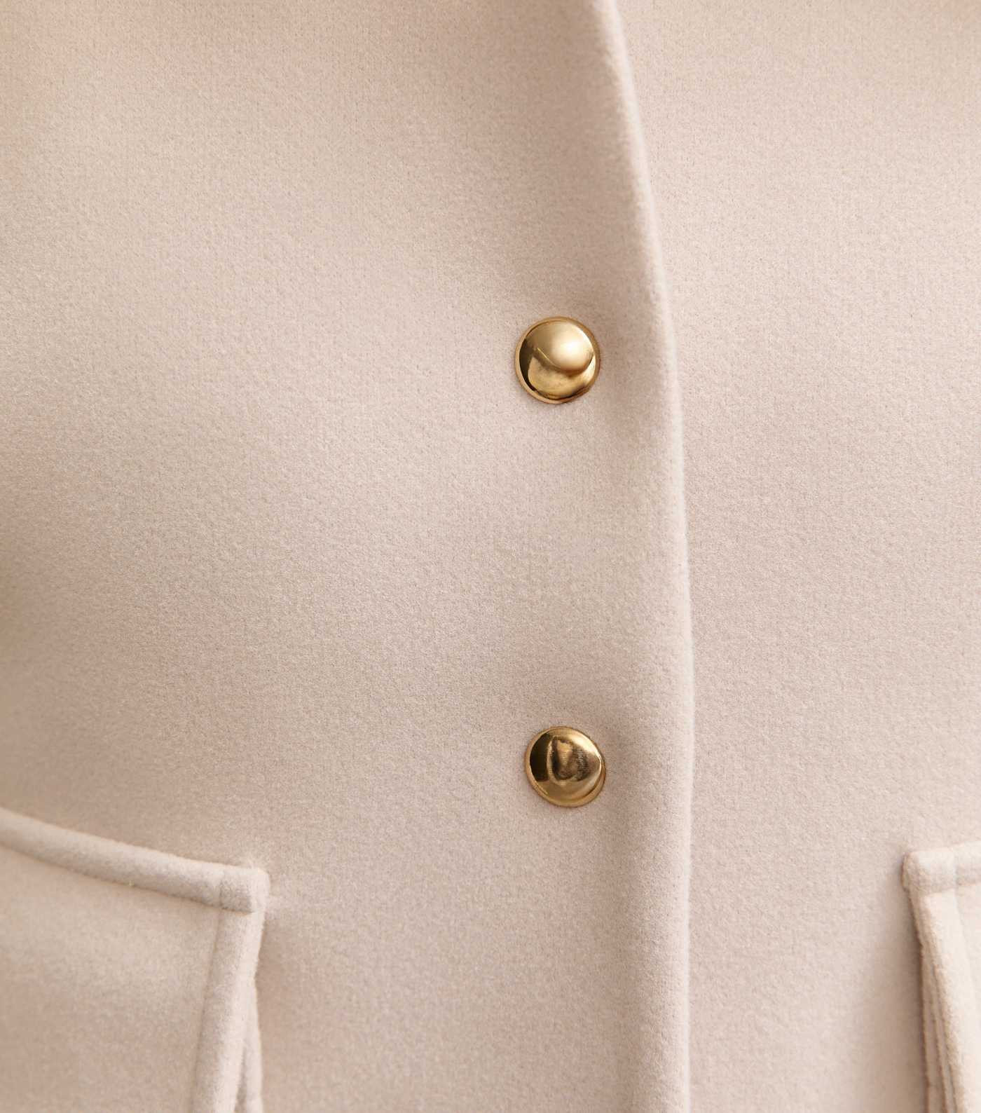 Off White Faux Fur Collar Short Shacket | New Look | New Look (UK)