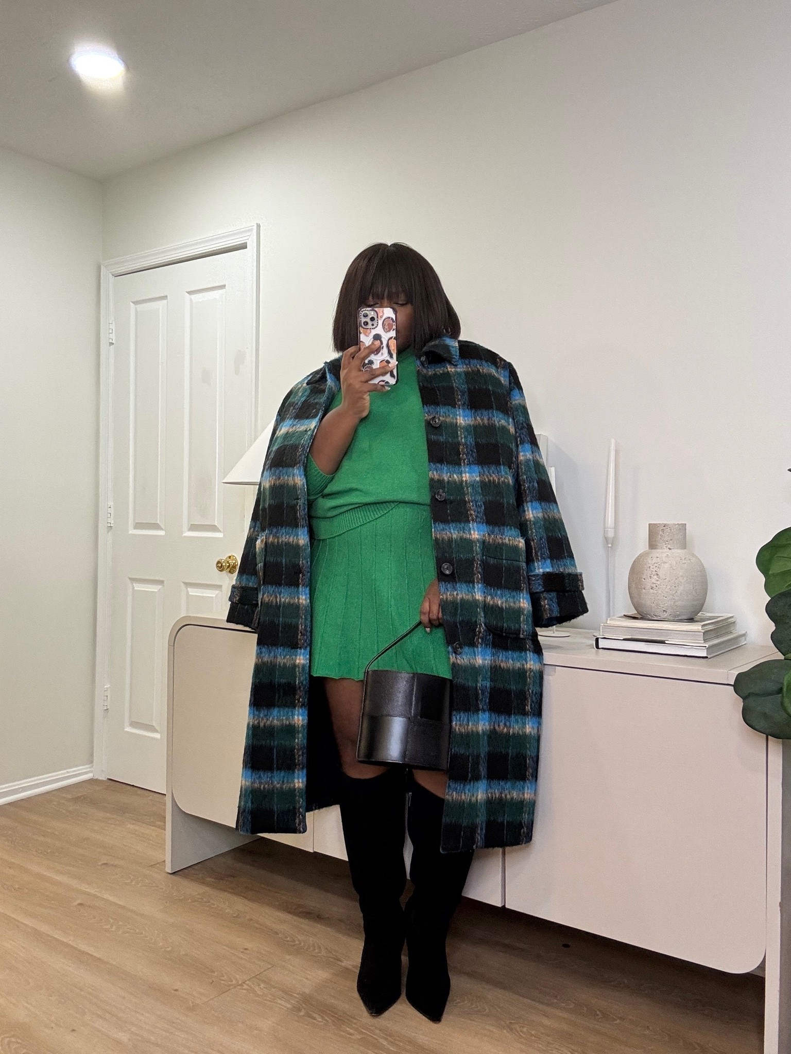 Rich colors, cozy textures, and classic layers are what make fall outfits feel special. This look brings together comfort with a chic seasonal feel.   Fall Outfit Ideas Fall Fashion Inspiration Sweater Dress Outfit Green Sweater Dress Plaid Coat Outfit Knee High Boots Outfit Fall Layering Ideas Cozy Fall Outfit Chic Fall Style

#LTKootd #LTKSeasonal #LTKMidsize