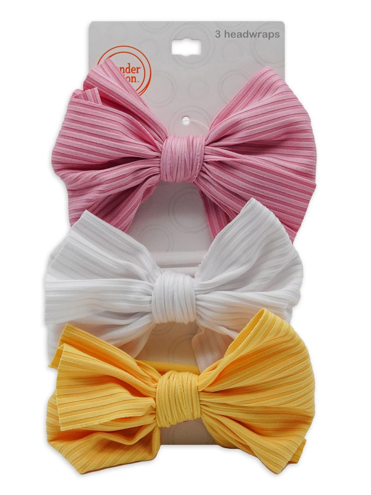 Wonder Nation Baby Girls Ribbed Headwraps, 3-Piece | Walmart (US)