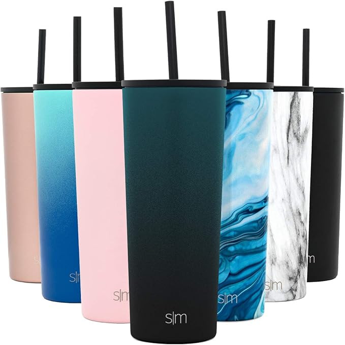 Simple Modern Classic Insulated Tumbler with Straw and Flip Lid Stainless Steel Water Bottle Iced... | Amazon (US)