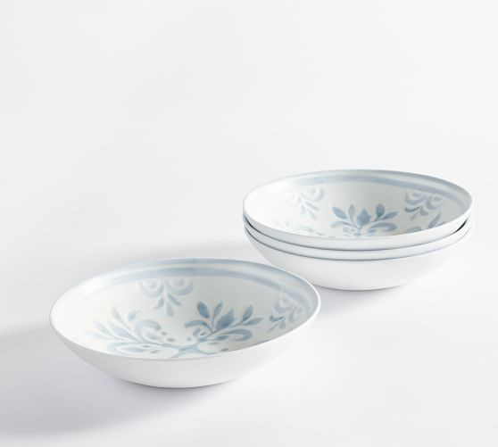 Chambray Tile Outdoor Melamine Cereal Bowls - Set of 4 | Pottery Barn (US)