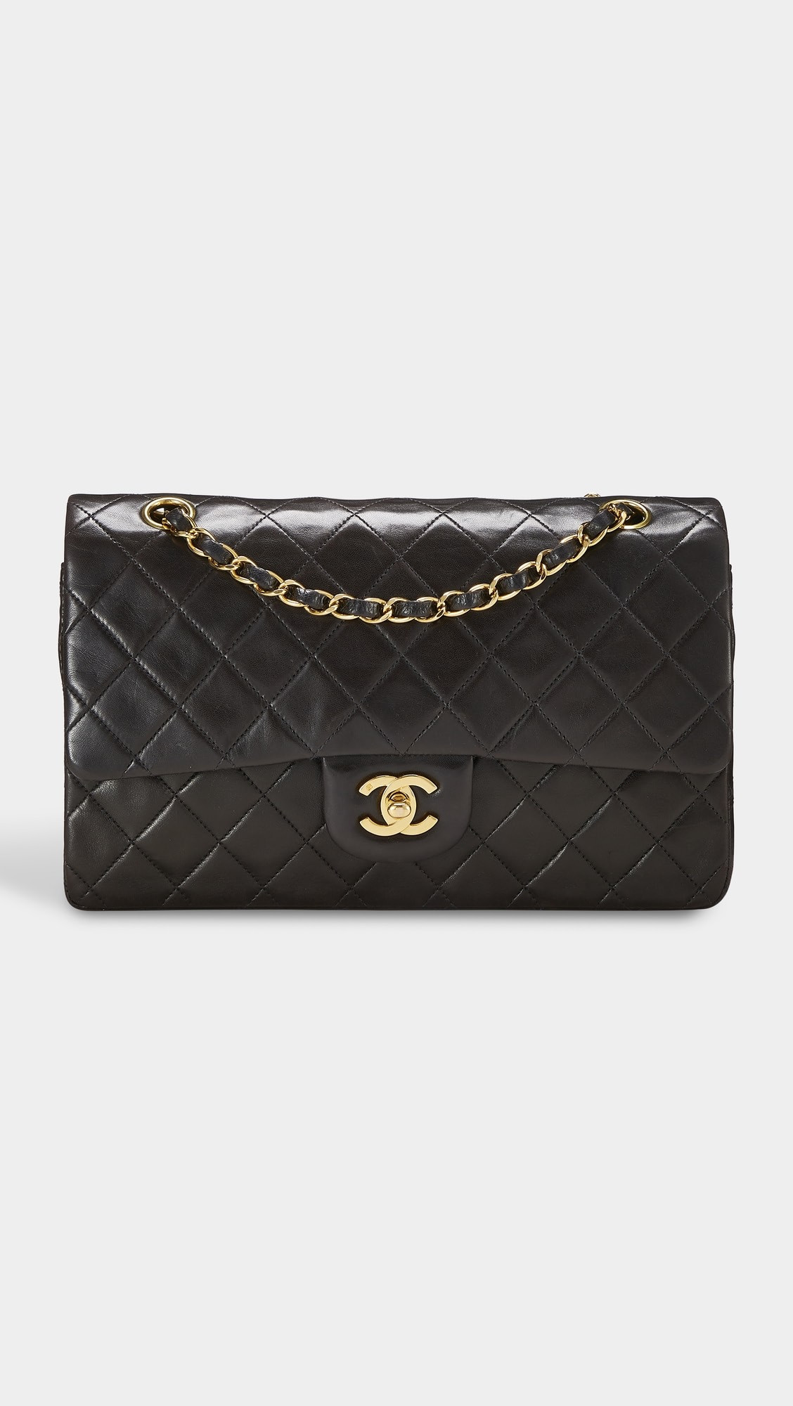 Chanel Black Lambskin 2.55 Shoulder Bag 10" | Shopbop