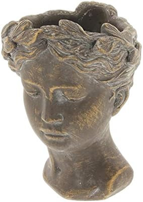 Lucky Winner Greek/Roman Style Female Statue Head Cement Planter (8") | Amazon (US)