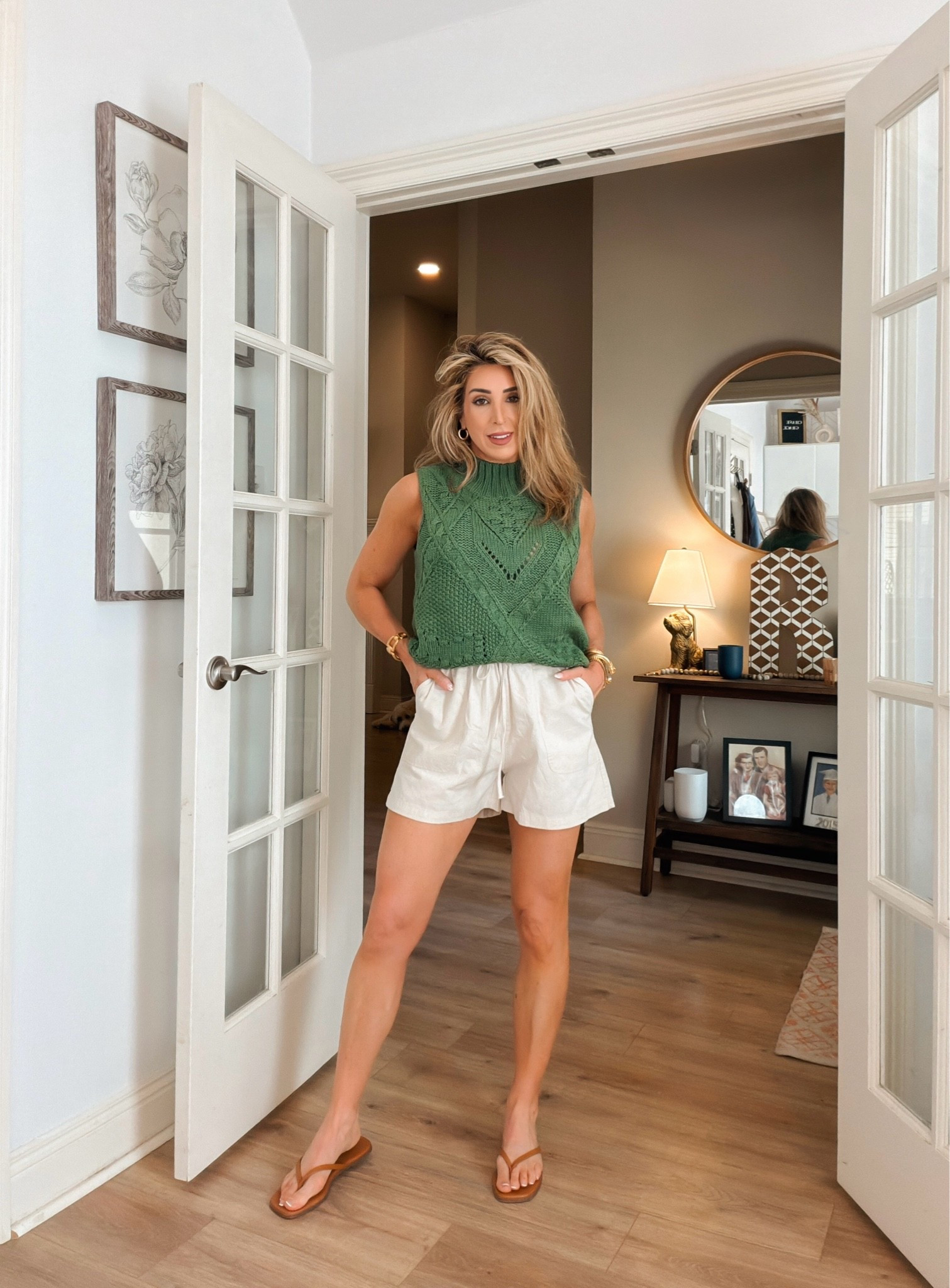 I’ve always loved a sweater/shorts duo for transitioning into the fall months. This sleeveless mock turtleneck sweater comes in several colors.

Fall outfits women, linen shorts, fall outfits over 40

#LTKOver40 #LTKootd