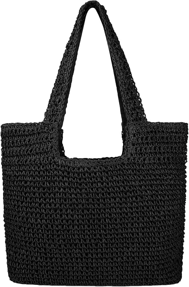 Women Large Straw Beach Bag Handmade Woven Shoulder Bags Hobo Tote Handbag Purse for Summer | Amazon (US)