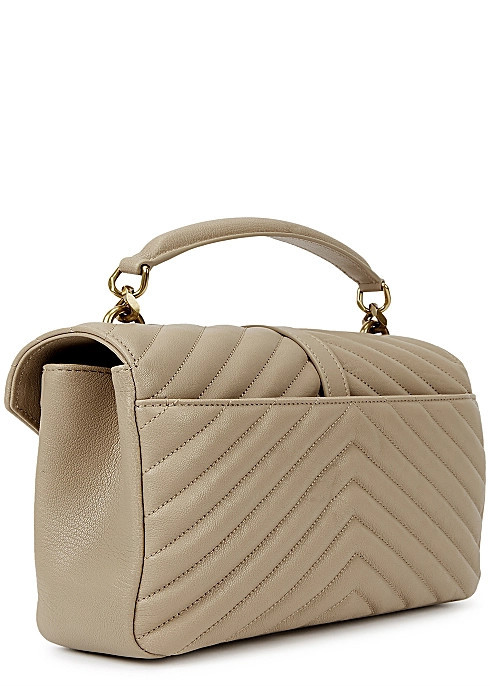 College medium taupe leather shoulder bag | Harvey Nichols (Global)