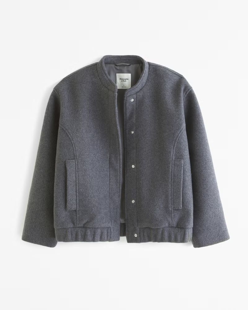 Wool-Blend Bomber Jacket | Abercrombie & Fitch (US)