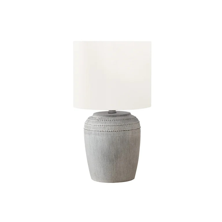 Lighting - 17"H Table Lamp - Grey Ceramic - Ivory Shade | Walmart (US)