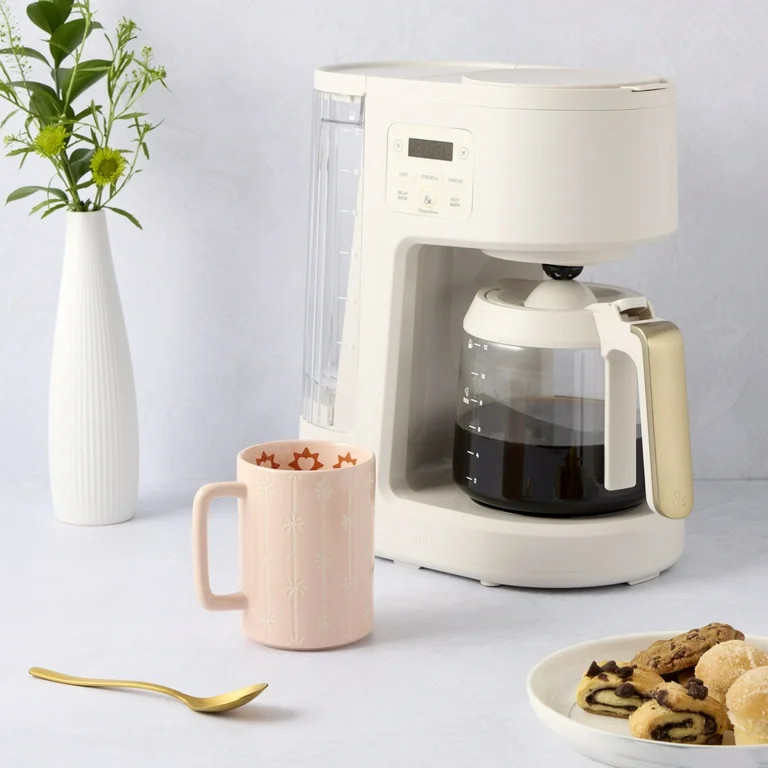 Thyme & Table 18 fl oz Peach Wax Resist Sunbursts Stoneware Mug | Walmart (US)