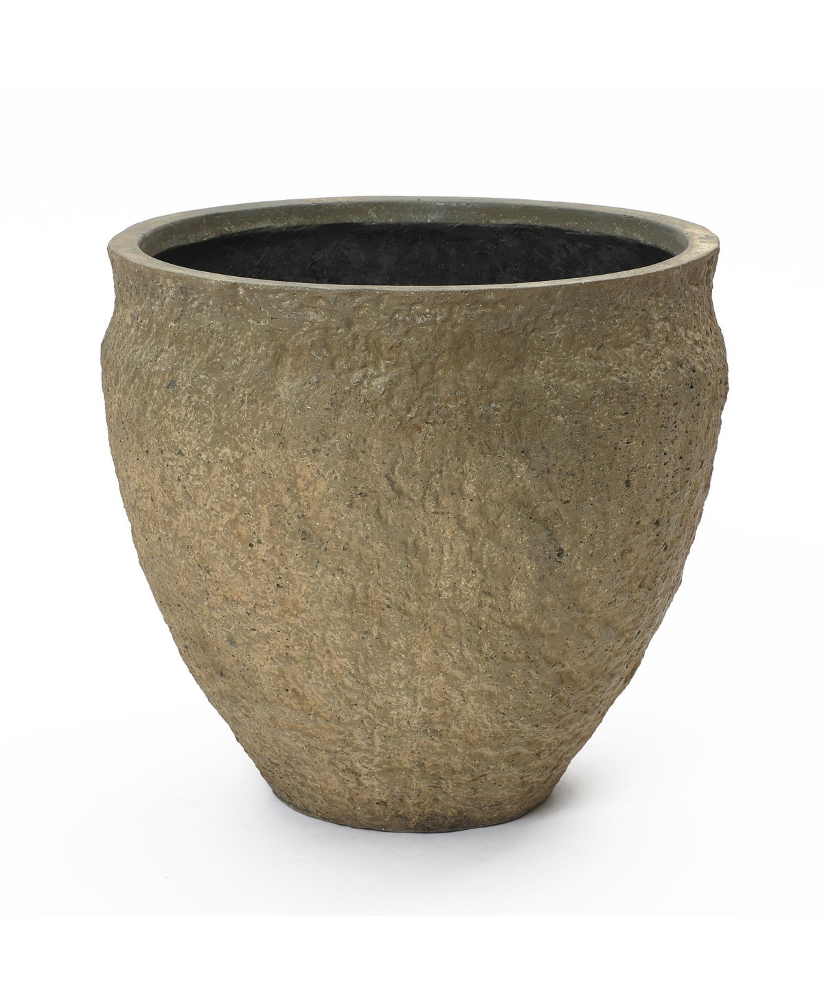 LuxenHome Dia Concrete Large Round Planter Pot, Rustic Textured Pot with Drainage Hole, Indoor Outdoor Plant Pot for Home Garden Patio - Brown, gray, | Macy's
