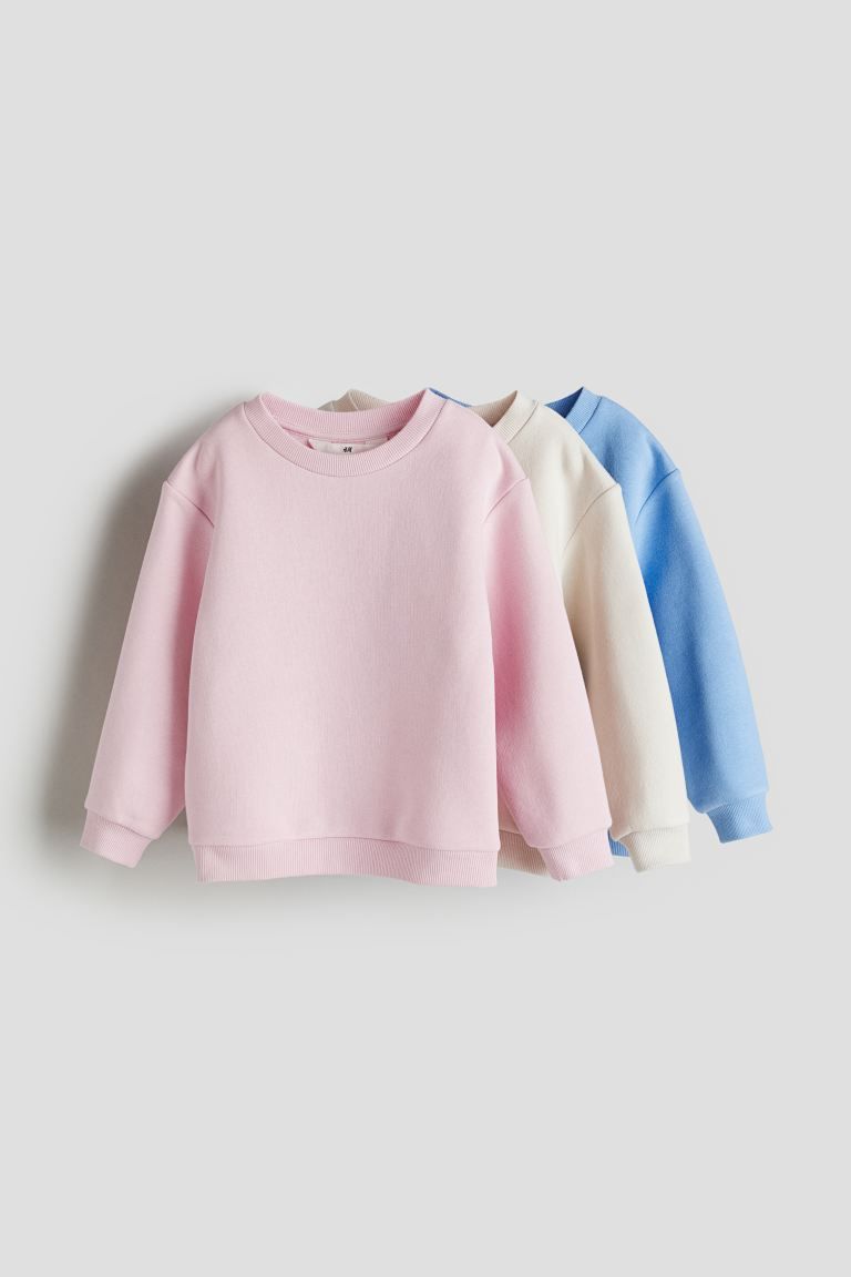 3-pack Sweatshirts - Light pink/light blue - Kids | H&M US | H&M (US + CA)