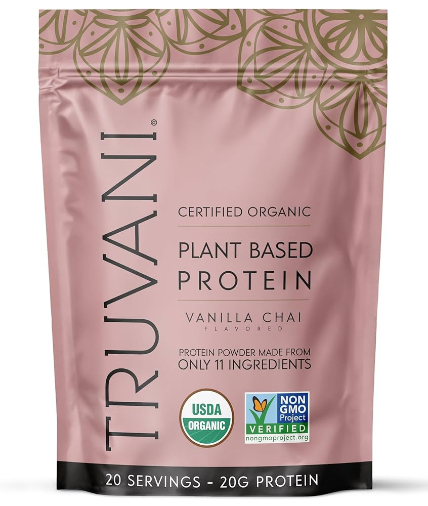 Truvani Vegan Pea Protein Powder | Vanilla Chai | 20g Organic Plant Based Protein | 20 Servings |... | Amazon (US)