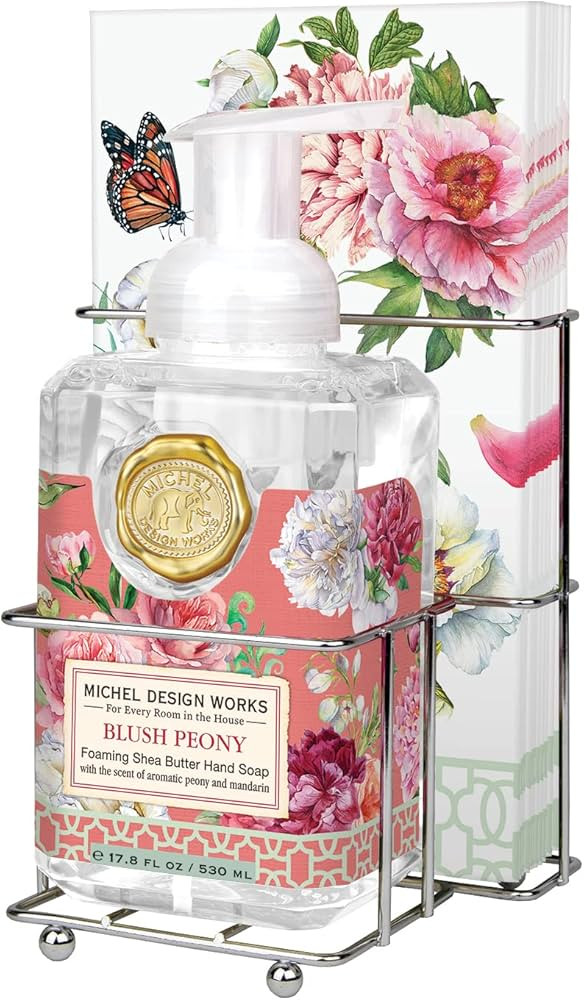 Michel Design Works Scented Foaming Hand Soap, 17.8oz and Napkin Caddy Set with 15 Hostess Napkin... | Amazon (US)