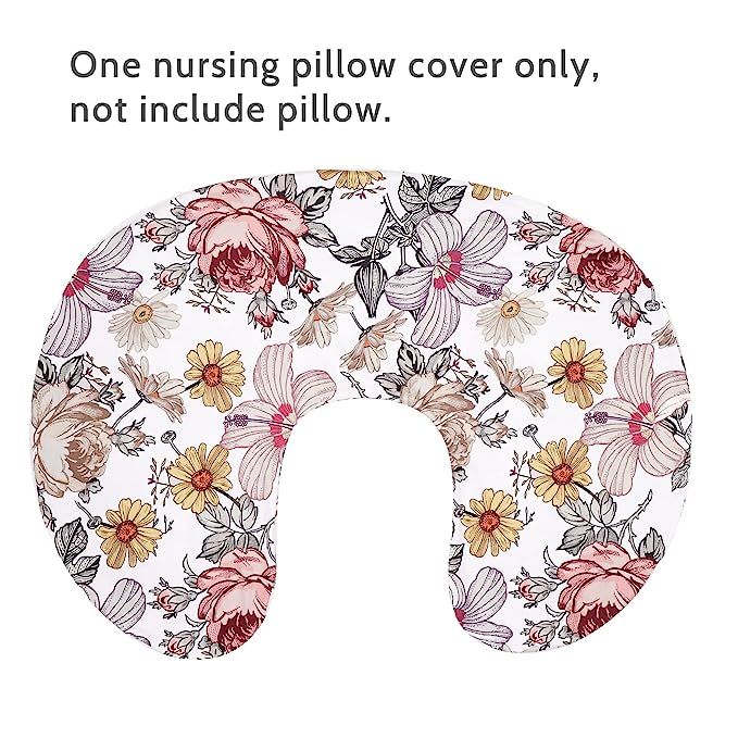 Floral Nursing Pillow Cover, Nursing Pillowcase Set for Baby boy or Baby Girl, Nursing Pillow sli... | Amazon (US)