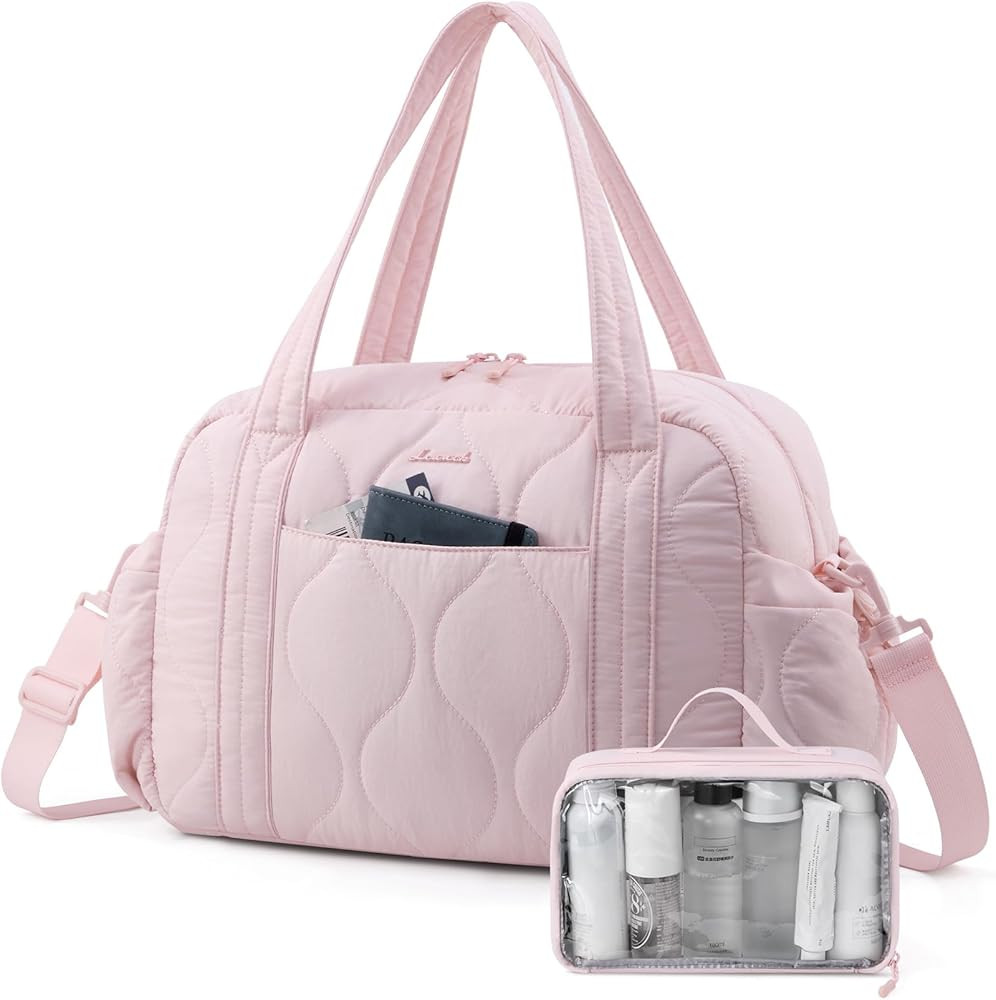 LOVEVOOK Duffle Bag for Travel, Puffer Weekender Gym Bags for Women with Wet Pocket, Lightweight ... | Amazon (US)