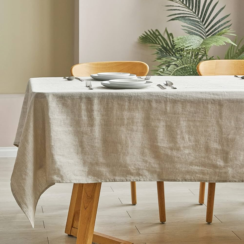 Linen Table Cloth, 100% Pure Linen Tablecloth 60 x 120 Inches for 10-Foot Rectangle Tables, Washa... | Amazon (US)