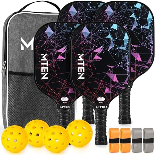 Pickleball Paddles, USAPA Approved Fiberglass Surface Pickleball Set with Pickleball Rackets, Pic... | Amazon (US)