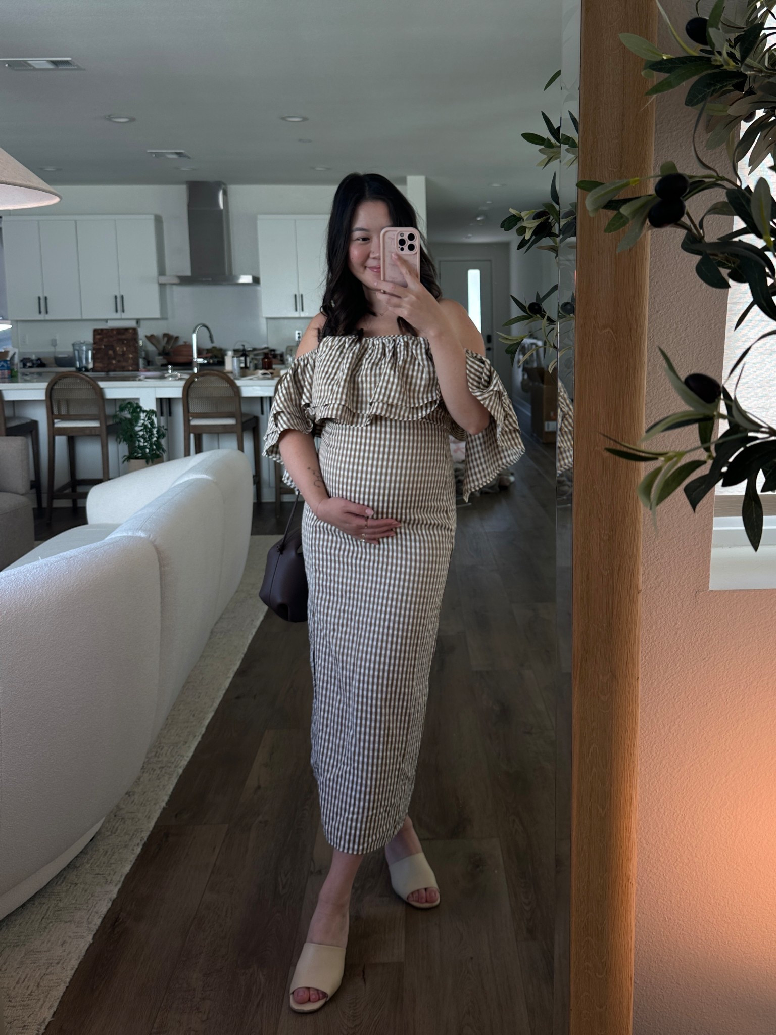 bump friendly dress 🤍 
5’2” wearing size S 

#LTKPetite