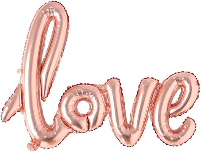 Giant Multicolor Love Letter Foil Balloons Champagne Love Balloon, Wedding Party Decoration Valen... | Amazon (US)