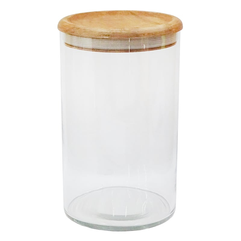 Glass Canister with Acacia Wood Lid, Large | At Home