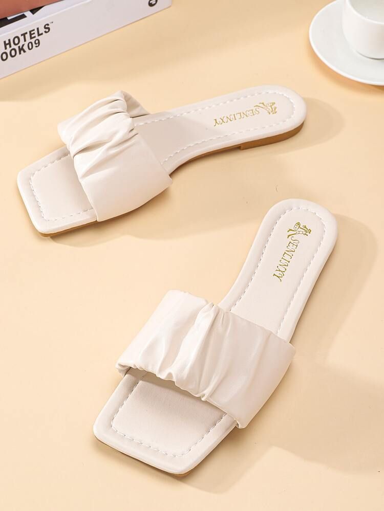 Ruched Design Slide Sandals | SHEIN