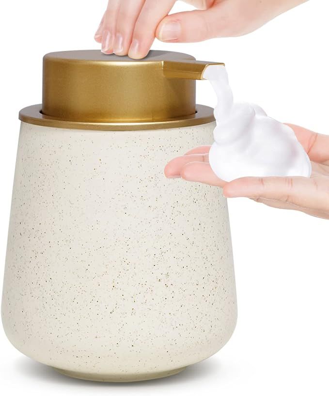 Foaming Soap Dispenser - 12 Oz Ceramic Soap Dispenser with Pump, Liquid Hand soap Dispenser for B... | Amazon (US)
