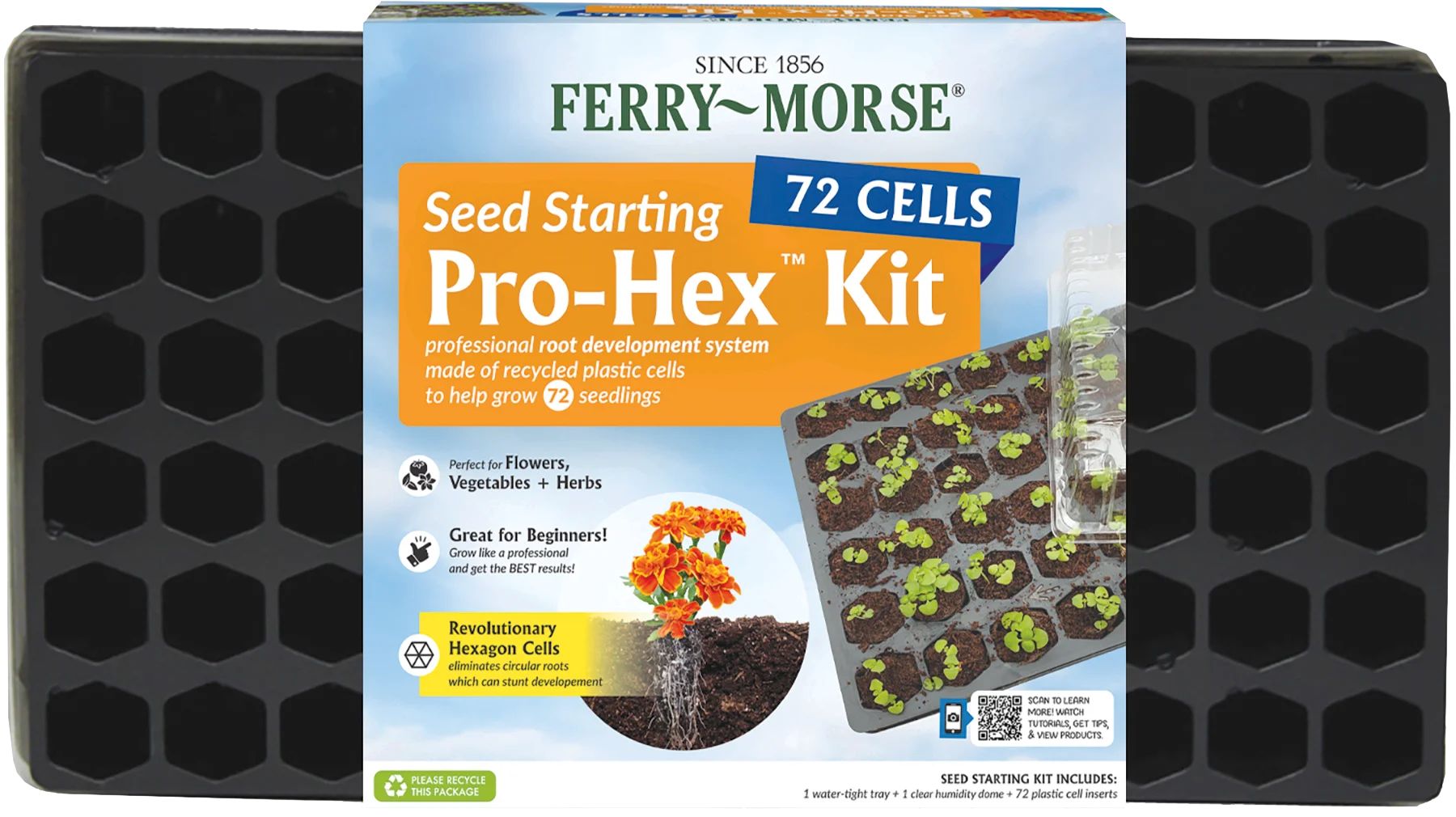 Ferry-Morse 72 Cells Pro-Hex Seed Starting Tray 20" x 11" x 2.5" | Walmart (US)