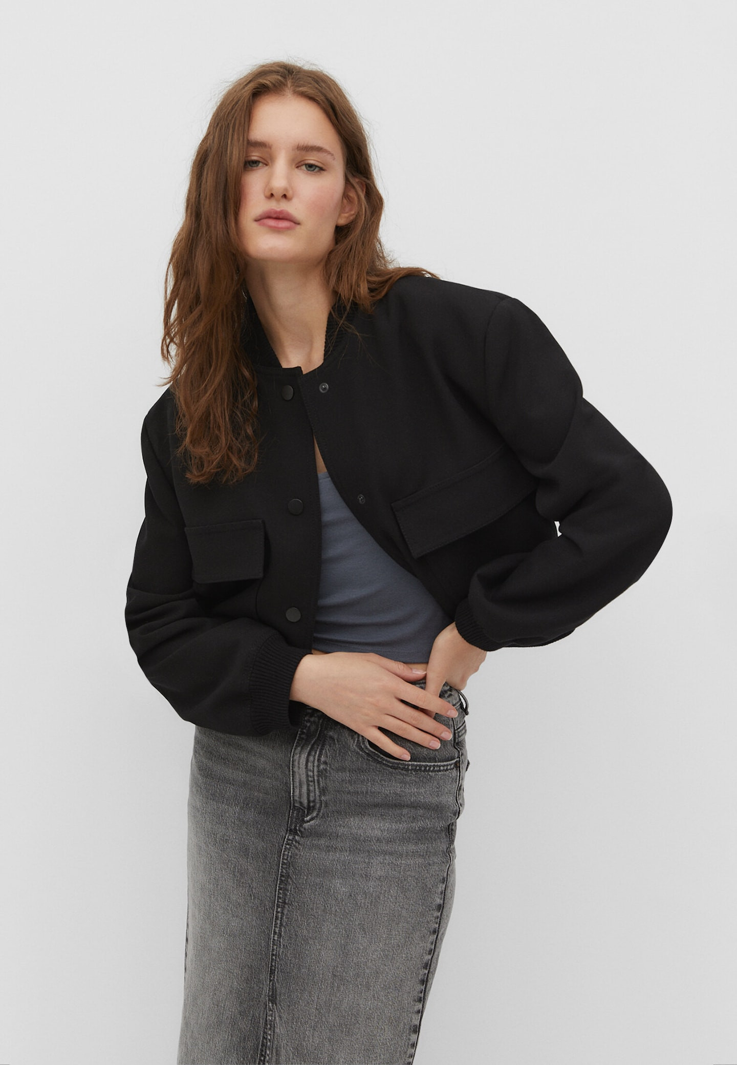 Bomber jacket with maxi pockets - Women's fashion | Stradivarius United Kingdom | Stradivarius (UK)
