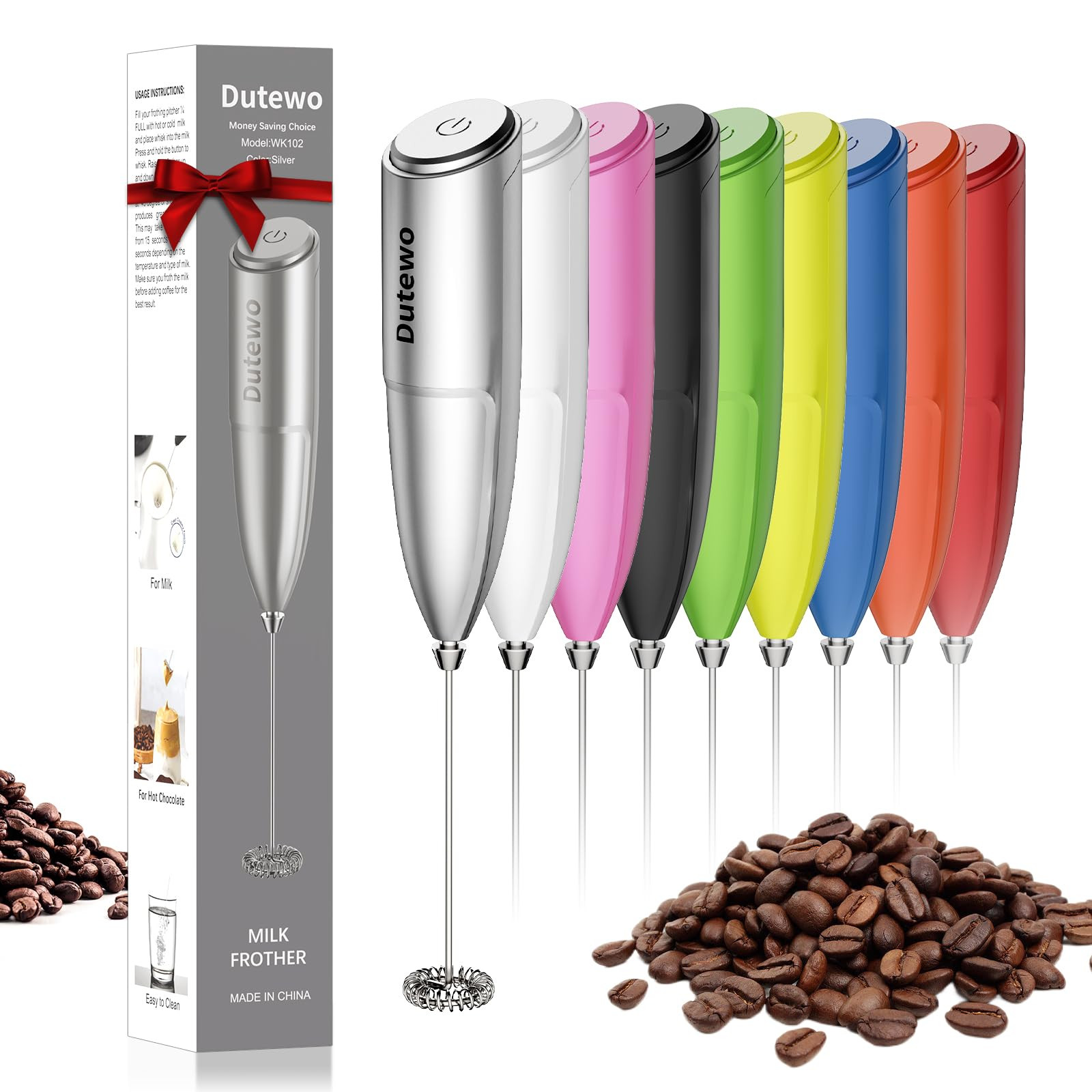 Hand Mixer Milk Frother for Coffee - Dutewo Frother Handheld Foam Maker for Lattes, Electric whis... | Amazon (US)