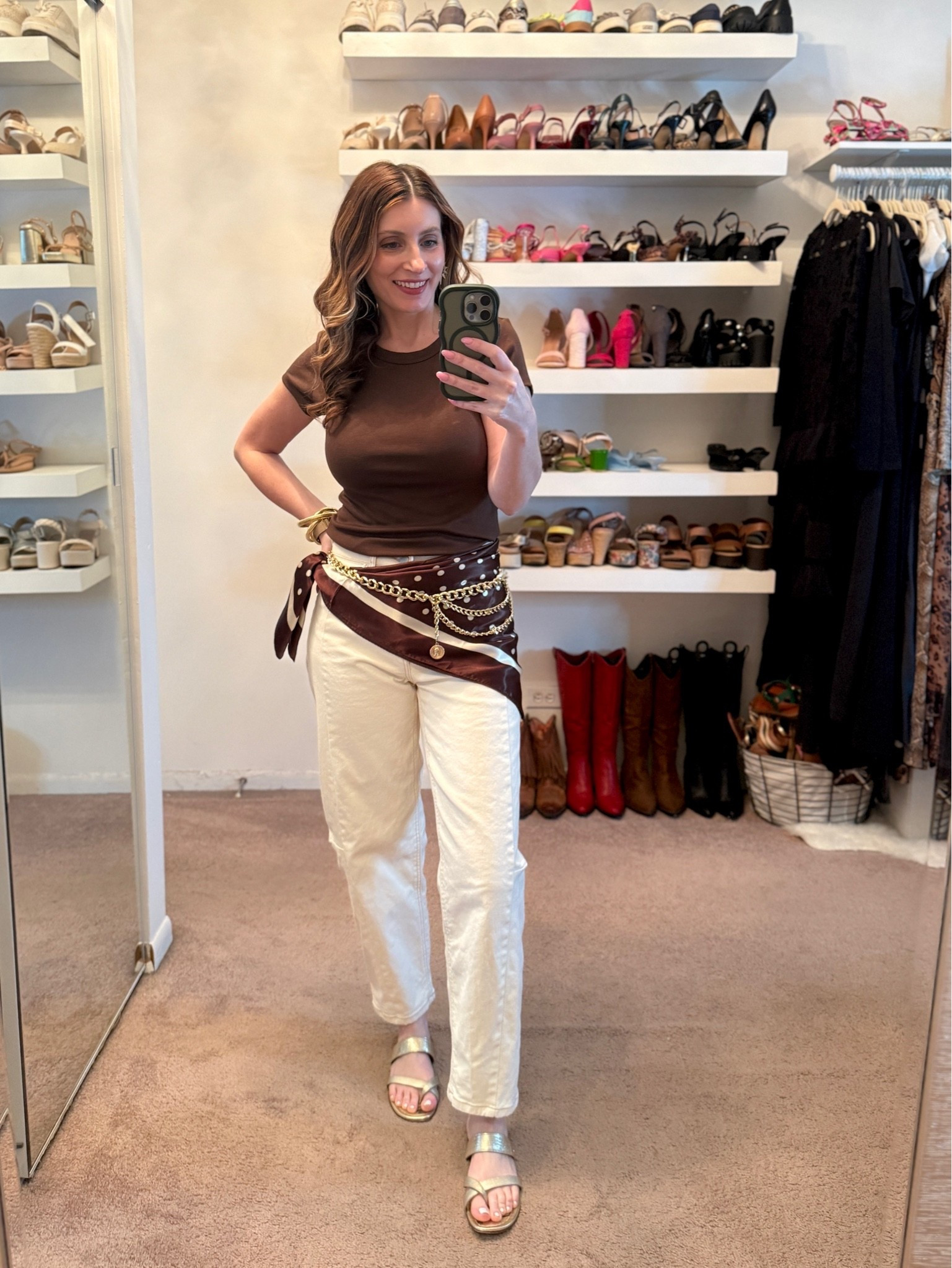 What I wore to work today

AE fitted tee (size medium)
Walmart Barrel Leg Jeans (size 2)
Amazon polka dot scarf

workwear outfit, casual outfit, casual office look, office look, easy outfit, summer outfits 2026, how to style a scarf

#LTKootd #LTKSaleAlert #LTKWorkwear
