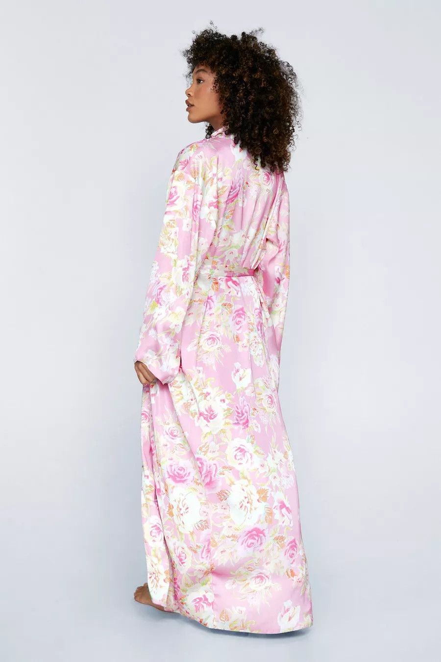 Satin Floral Reversible Maxi Robe | Nasty Gal (US)