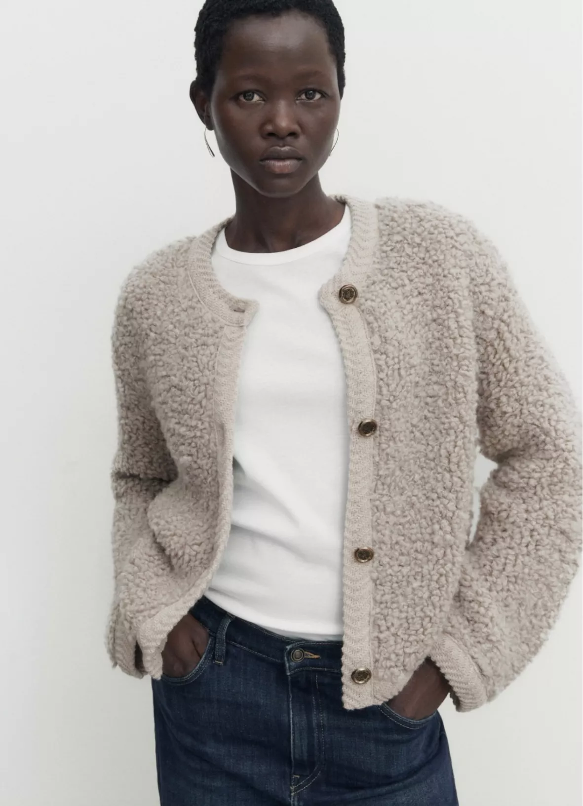 Bouclé knit cardigan with buttons curated on LTK Bouclé knit cardigan with buttons curated on LTK