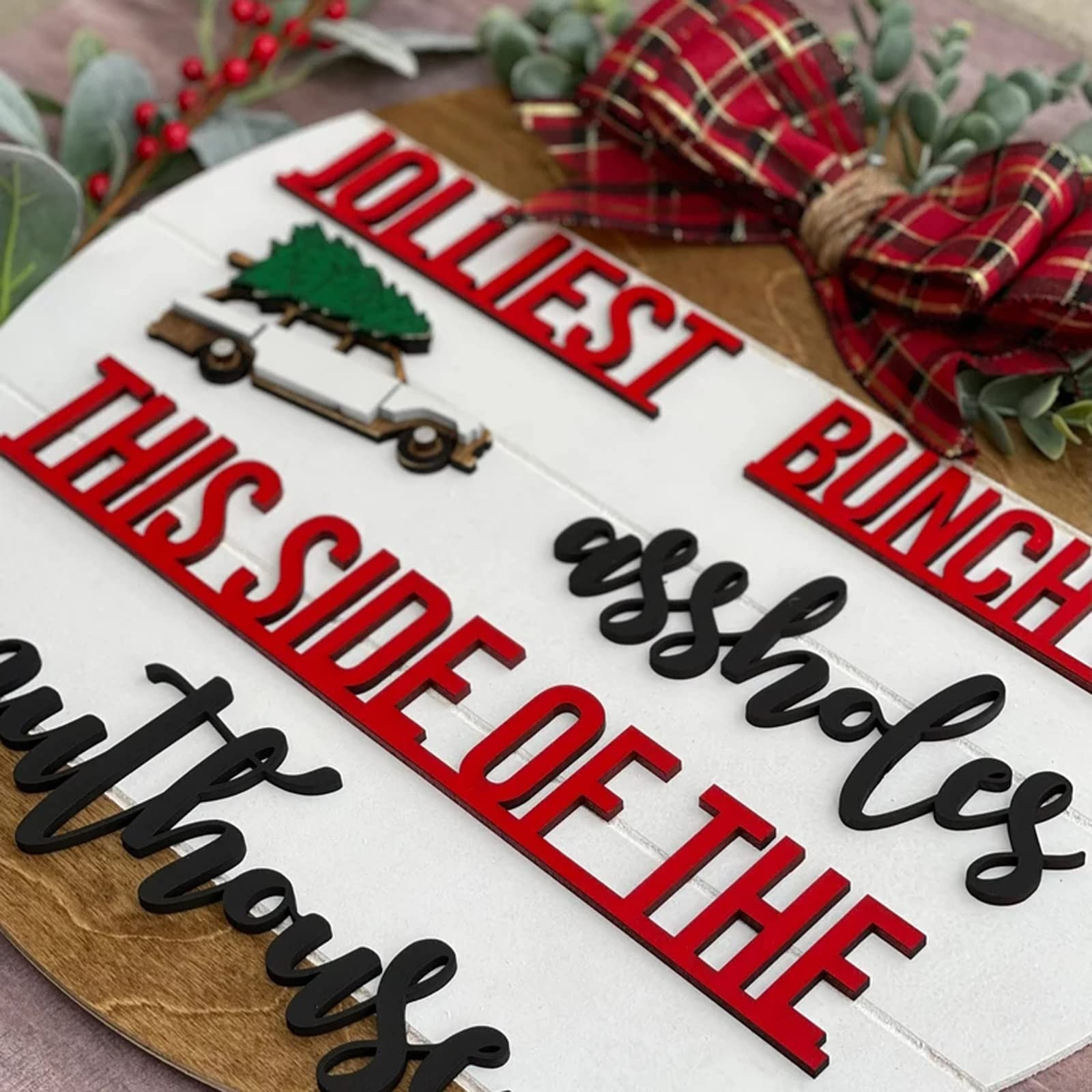 Christmas Welcome Sign Front Door Decoration, Clark's Crazy Christmas Holiday Decor, Xmas Vacation R | Amazon (US)