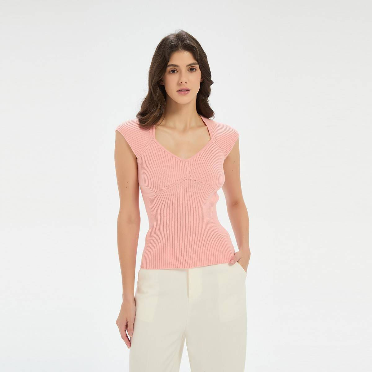 Women's Cap Sleeve Ribbed Sweater Top - A New Day™ | Target